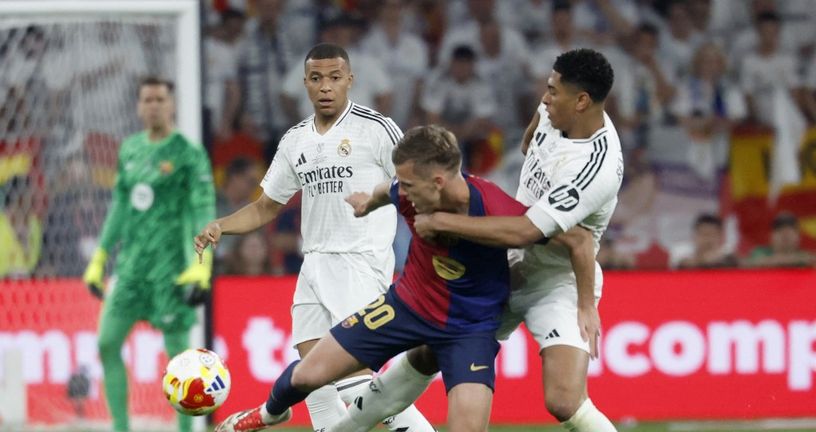 Dani Olmo, Jude Bellingham i Kylian Mbappe