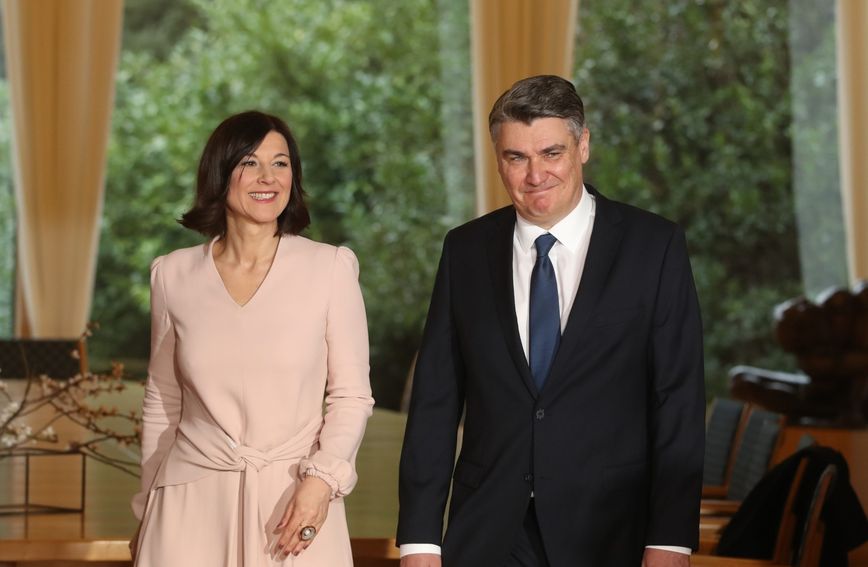 Sanja Musić Milanović i Zoran Milanović na inauguraciji 2020.