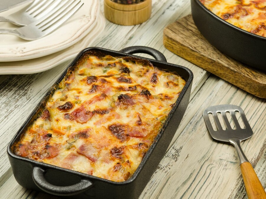 Zapečeni krumpir sa šunkom