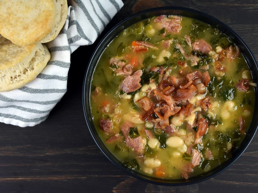 Zeleno varivo s dimljenom šunkom