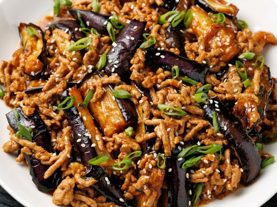 Riža s mljevenim mesom i patlidžanom