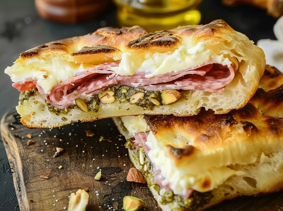 Ilustracija sendviča od focaccije