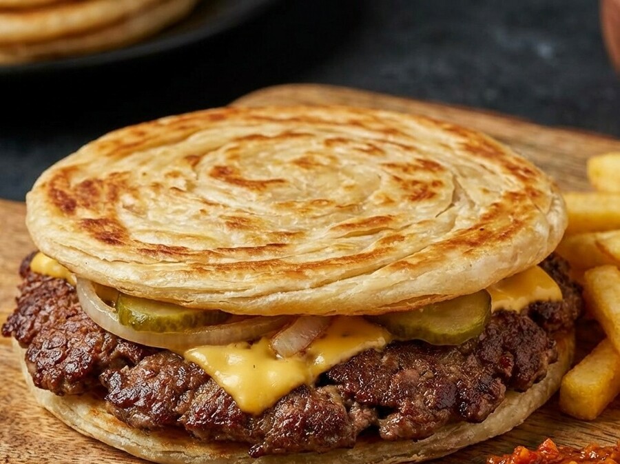 Paratha burger/Ilustracija