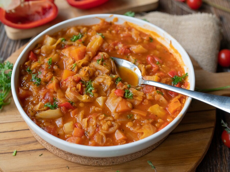 Povrtno varivo od leće i kupusa