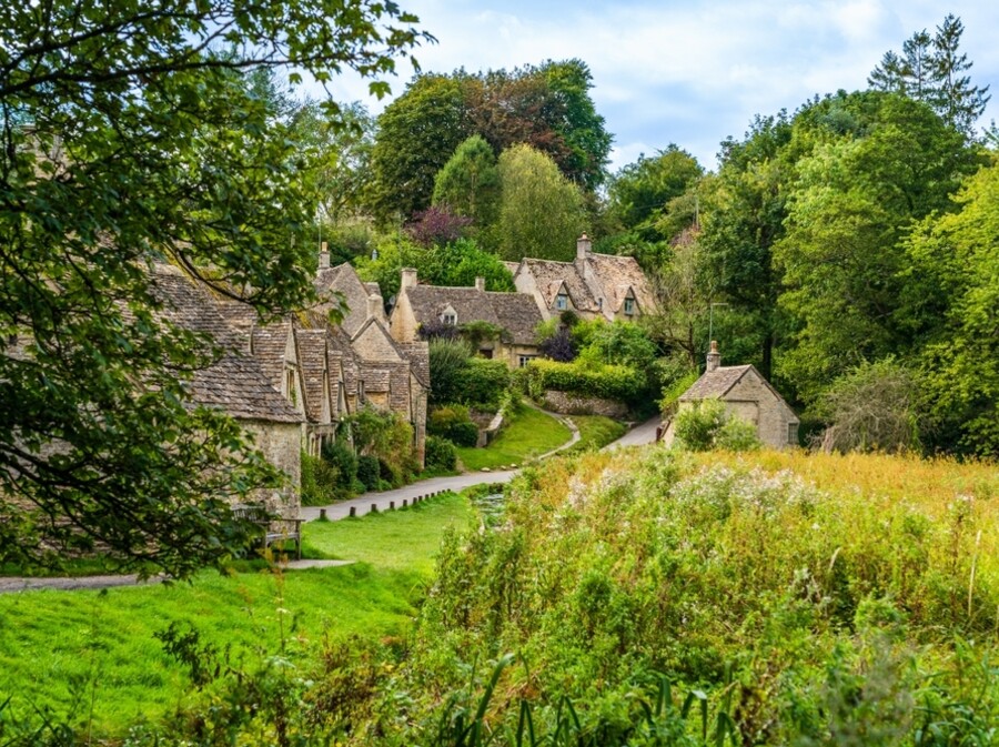 Row,Of,Traditional,Village,Cottage,Houses,In,The,Cotswolds,,England,