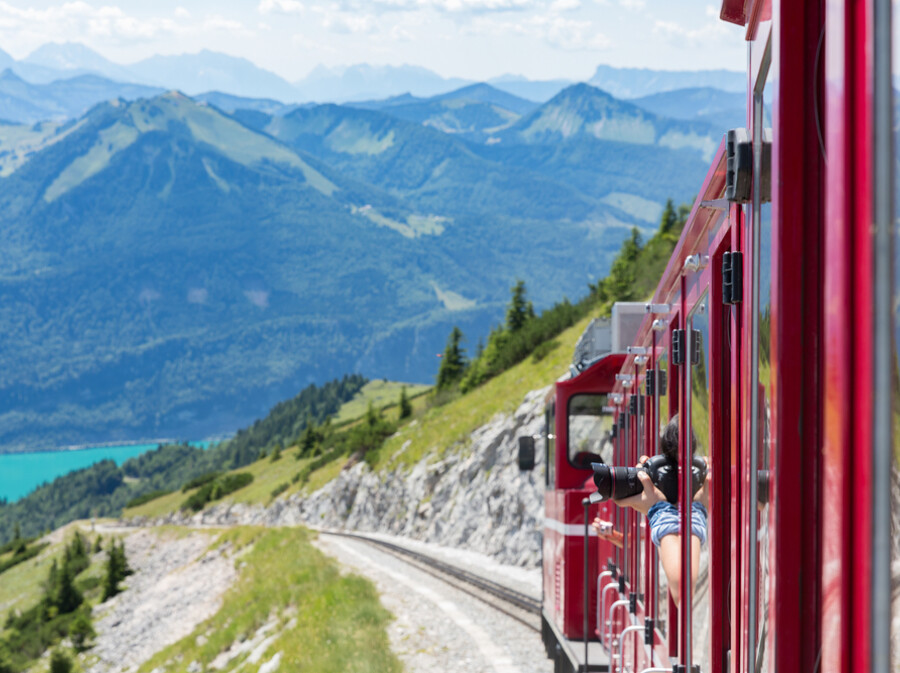 Sankt,Wolfgang,,Austria,-,Juli,19,,2017:,Cogwheel,Train,To