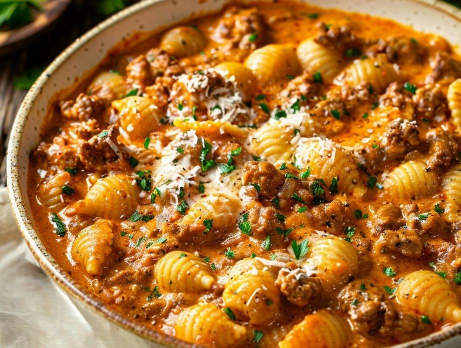 Tjestenina u umaku od mljevenog mesa