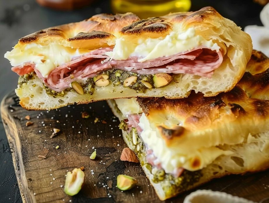 Ilustracija sendviča od focaccije