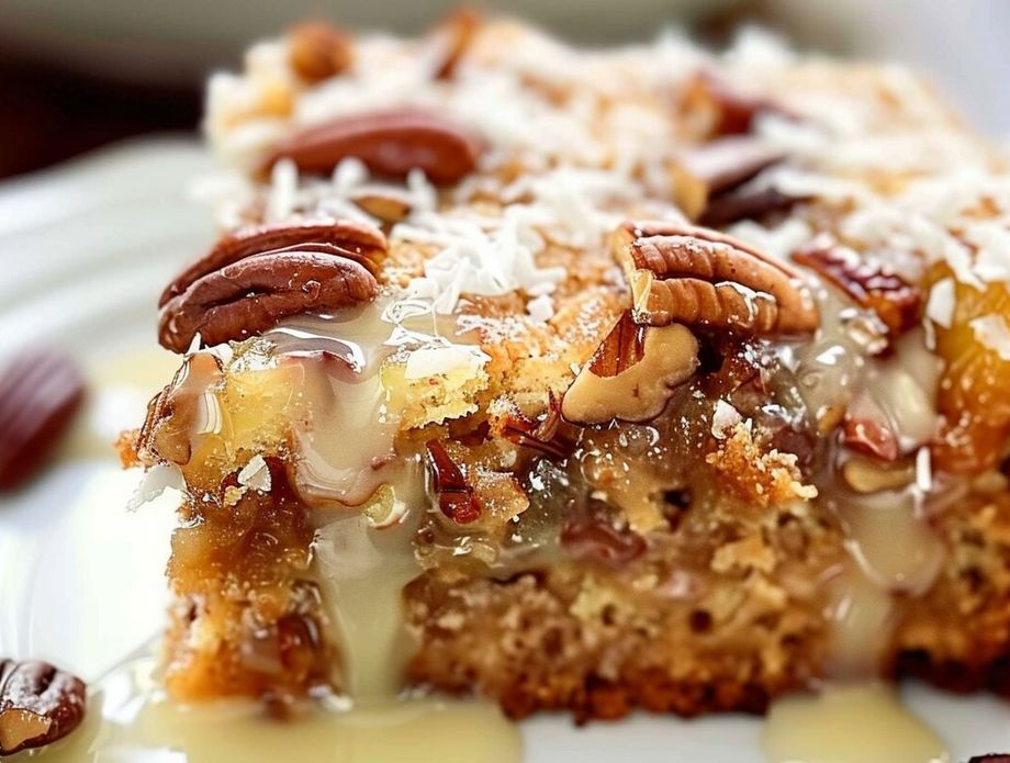 Sočan kolač s ananasom, kokosom i pekan orasima