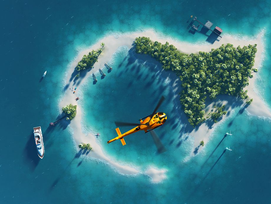 Privatni otok ilustracija