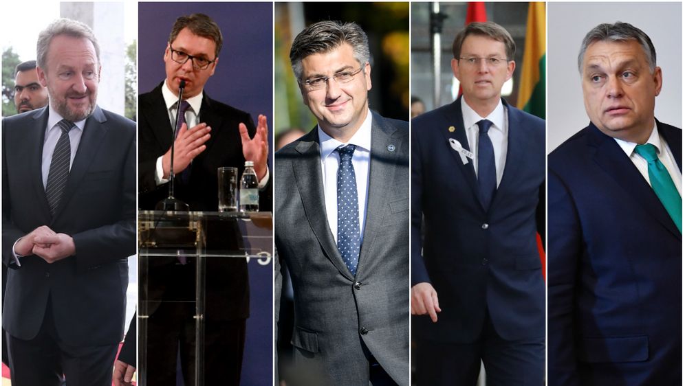 Bakir Izetbegović, Aleksandar Vučić, Andrej Plenković, Miro Cerar i Viktor Orban (Foto: Arhiva/AFP)