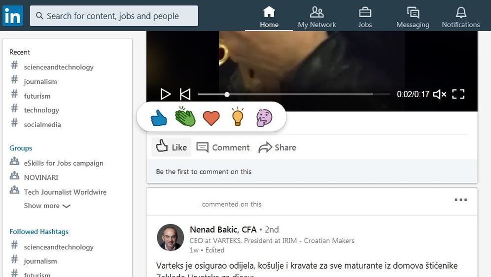 LinkedIn emoji