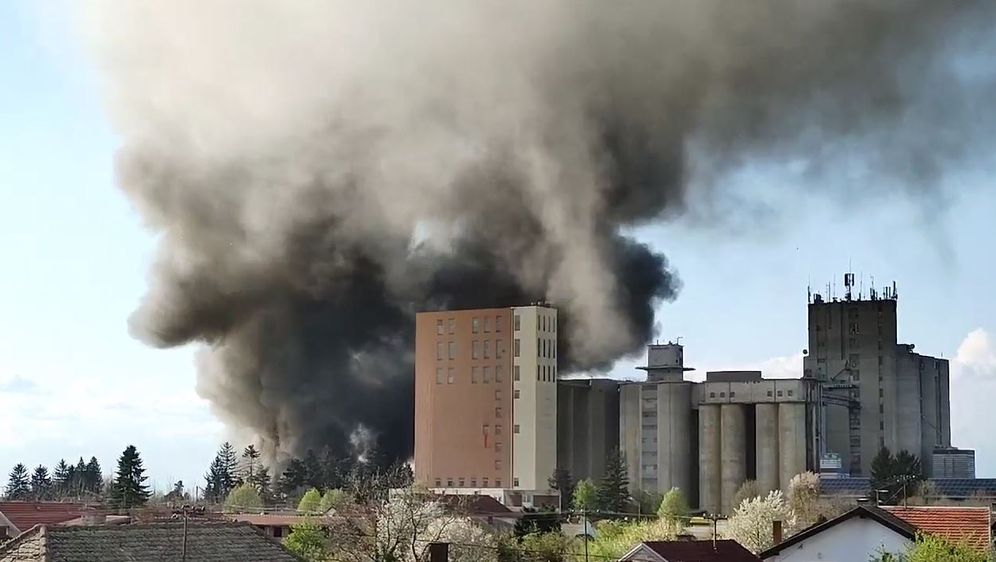 Požar tvornice u Valpovu