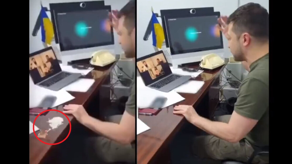 Internetom kruži lažni video na kojemu se na stolu Volodimira Zelenskog vidi kokain
