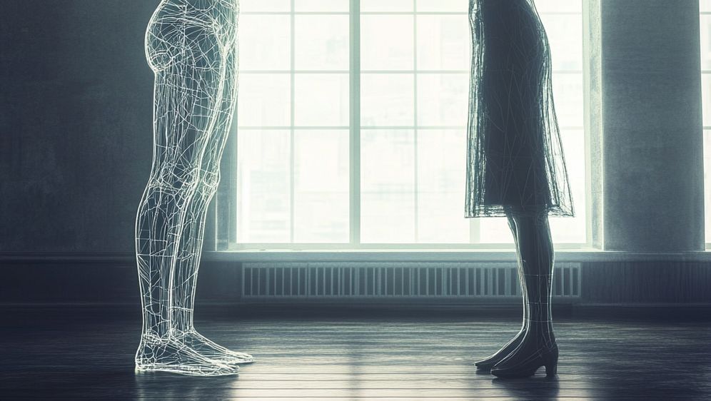 Razgovor s AI hologramom, ilustracija