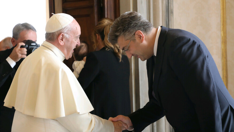 Andrej Plenković i papa Franjo