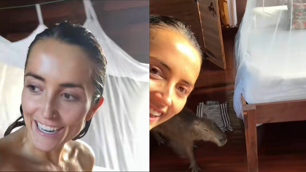 Gentry Hale u susretu s divljom kapibarom