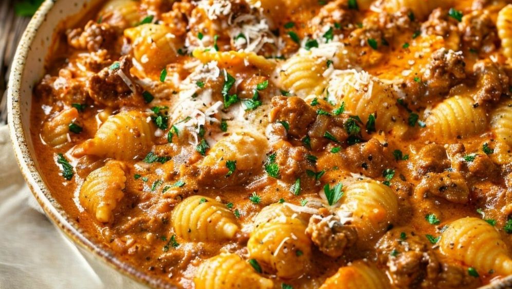 Tjestenina u umaku od mljevenog mesa