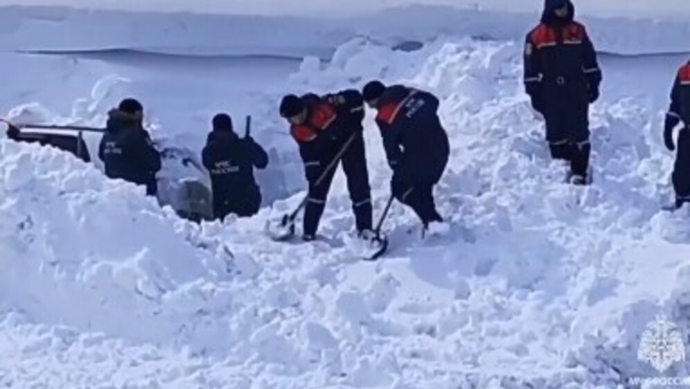 Snježni nanosi u Zabajkalskom kraju u Rusiji