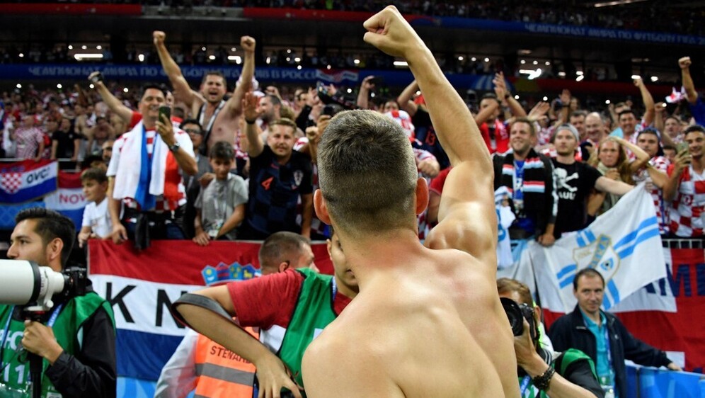 Hrvatski navijači na utakmici Hrvatske i Engleske u Rusiji