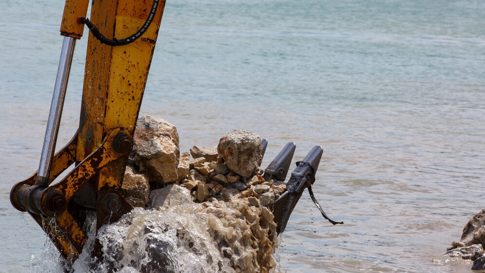Bager na plaži, ilustracija
