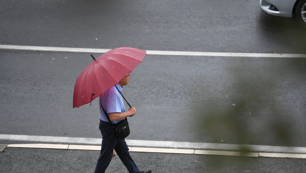 Čovjek s kišobranom, ilustracija