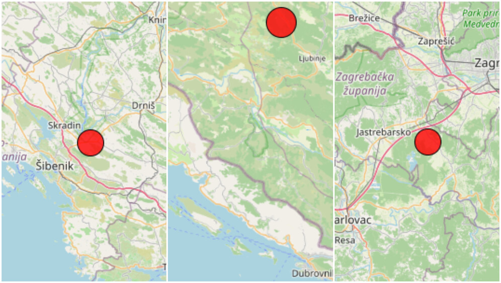 Tri potresa zatresla Hrvatsku