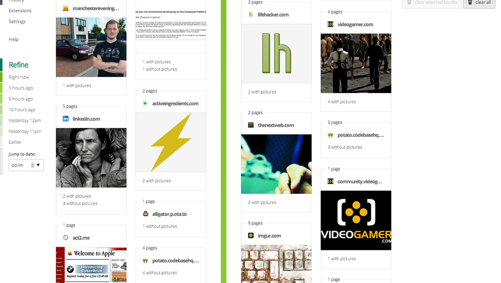 History Timeline dodatak za Google Chrome - vizualna povijest posjećenih web stranica