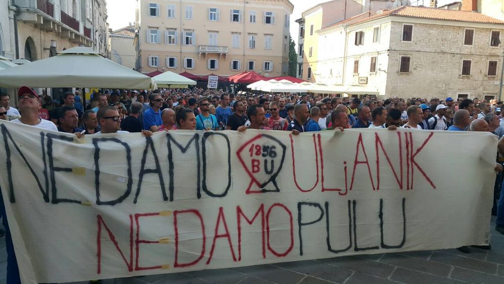 Štrajk radnika Uljanika (Foto: Dnevnik.hr)