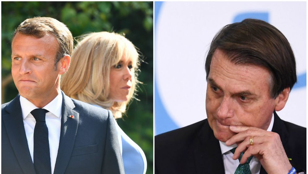 Emmanuel i Brigitte Macron i brazilski predsjednik Bolsonar (Foto: AFP)
