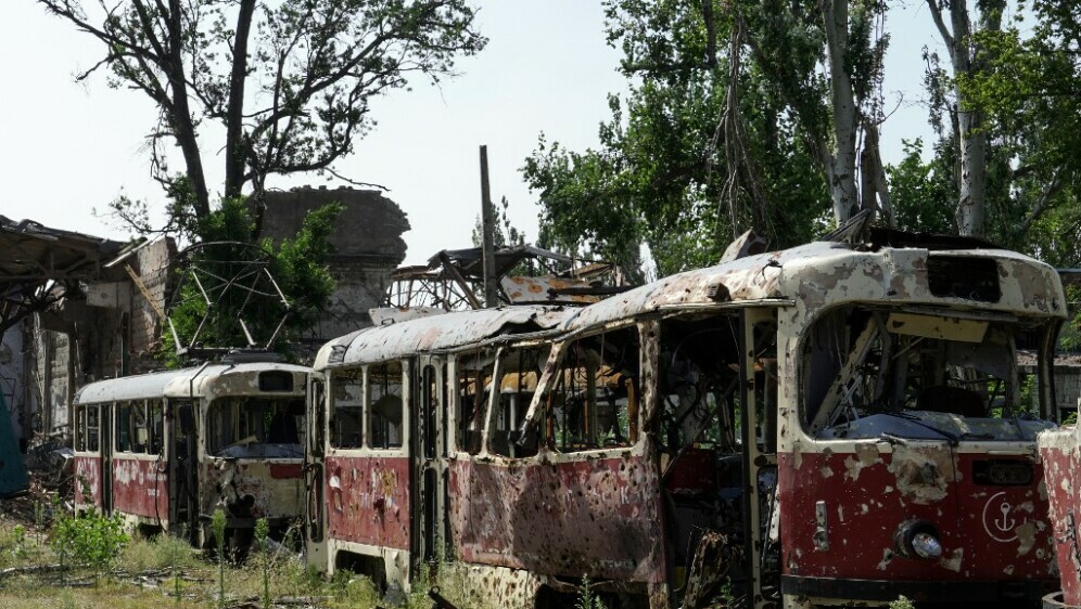 Uništeni tramvaji u Mariupolju