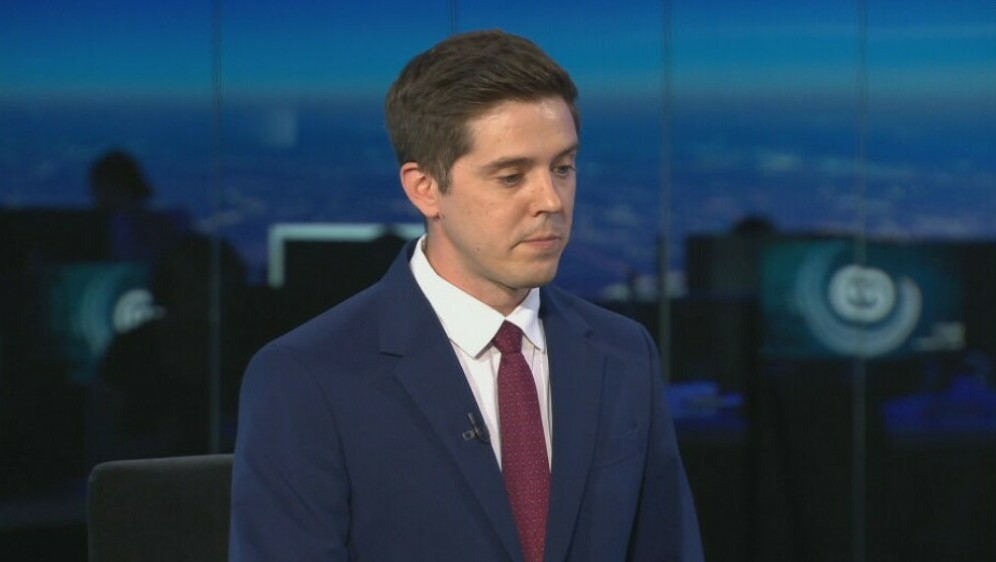 Meteorolog Nikola Vikić-Topić u studiju Dnevnika Nove TV - 1