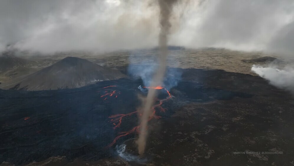 Tornado uz vulkan na Islandu
