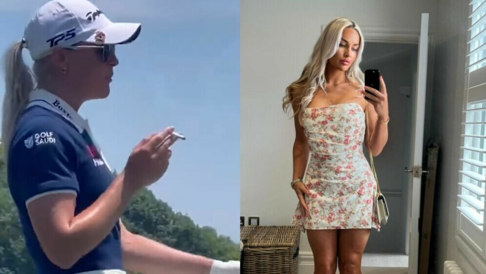 Britanska golferica Charley Hull kako puši na terenu