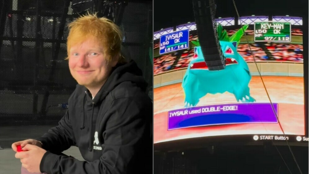 Pjevač Ed Sheeran na stadionu igra igrice