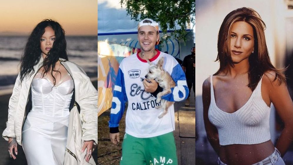 Rihanna, Justin Bieber, Jennifer Aniston