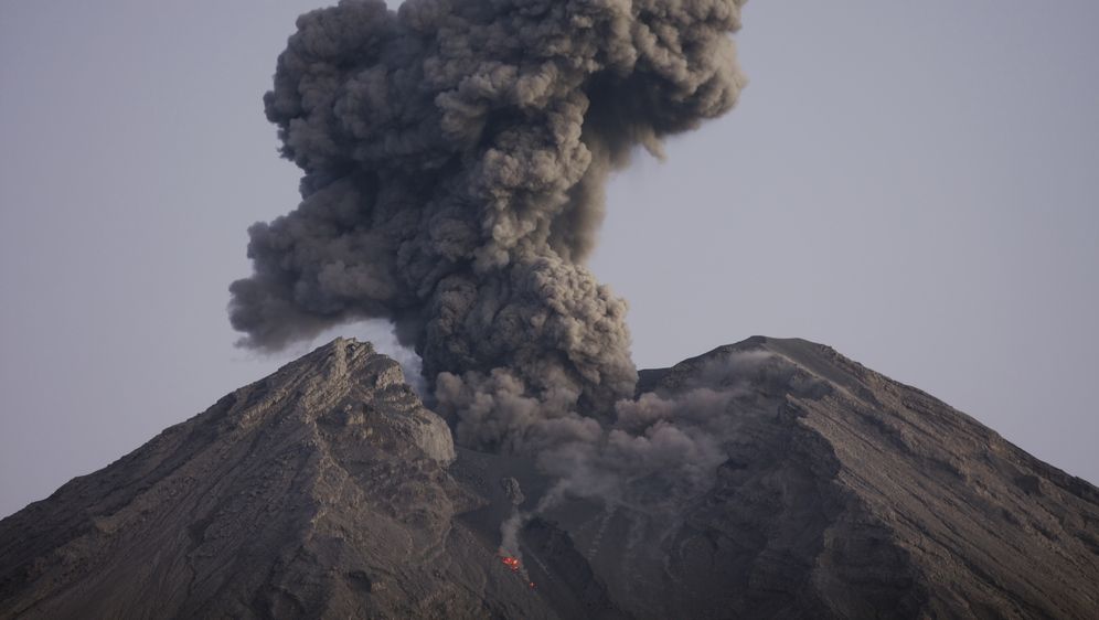 Erupcija vulkana, ilustracija