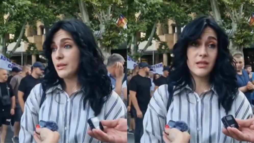 Vranjaka pri davanju izjave za medije