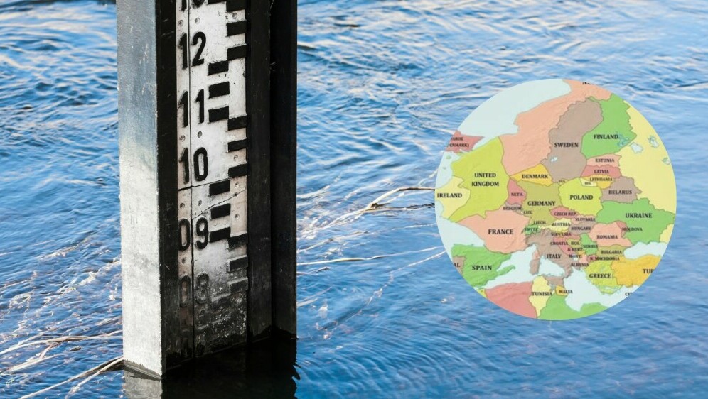 Mjerenje razine mora i fiktivna karta Europe