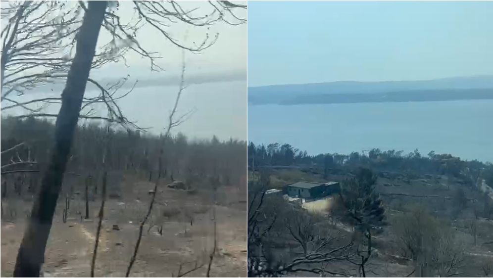Opožareno područje oko Omiša