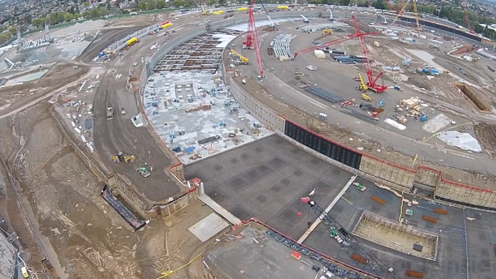 Pogledajte novi video izgradnje Appleovog kampusa snimljenog dronom