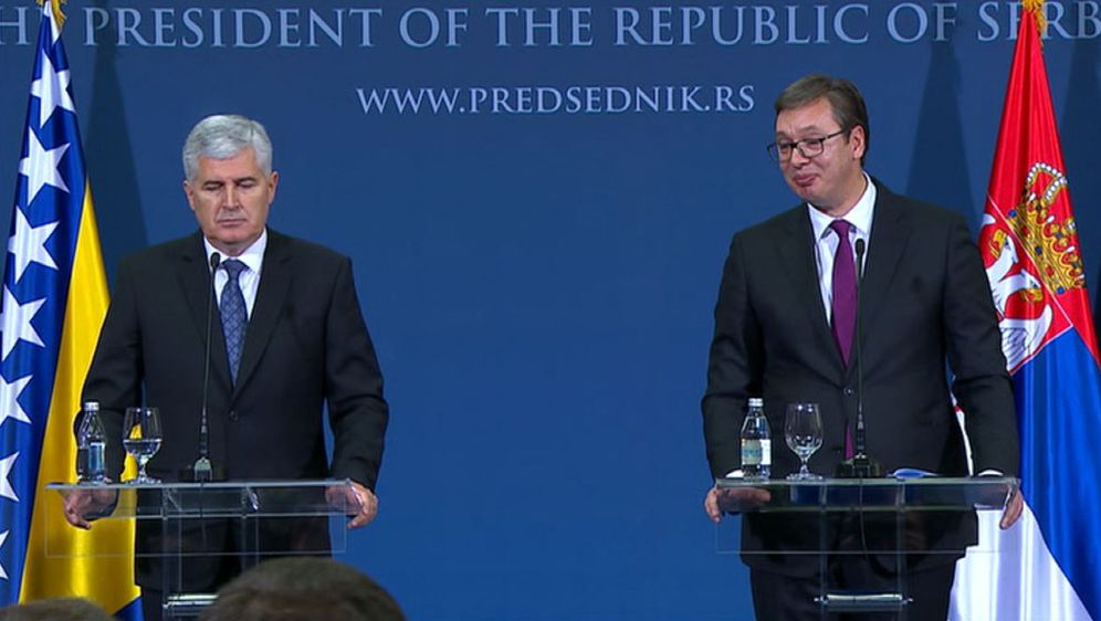 Izetbegović, Vučić i Čović na zajedničkom sastanku (Foto: AFP)