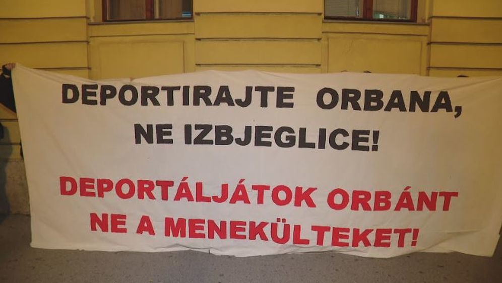 Transparent prosvjednika ispred summita Srednjoeuropske inicijative u Zagrebu (Foto: Dnevnik.hr) - 3
