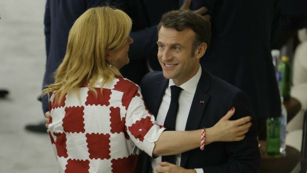 Bivša predsjednica RH Kolinda Grabar-Kitarović i francuski predsjednik Emmanuel Macron