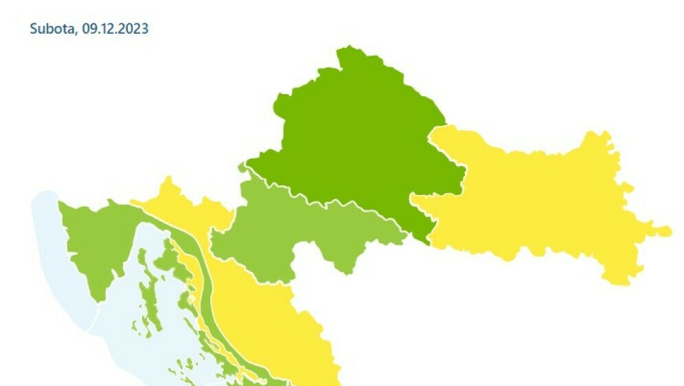 Upozorenje DHMZ-a za subotu