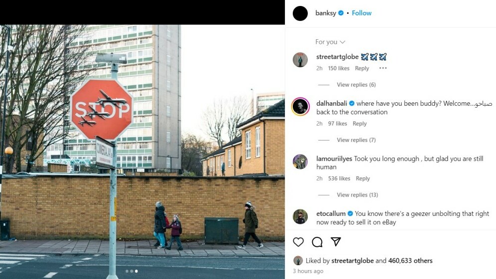 Ukradena Banksyjeva antiratna instalacija u Londonu