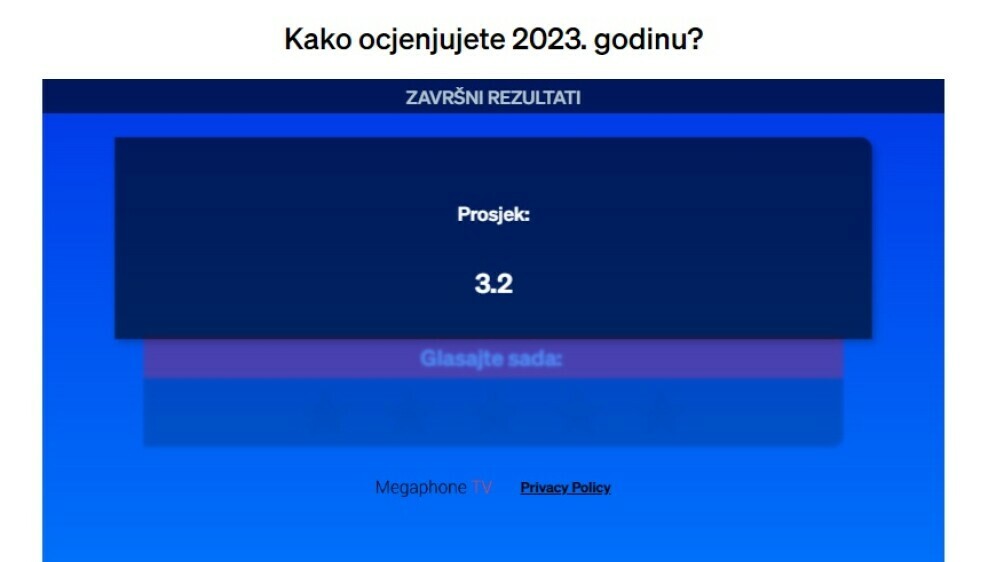 Rezultati glasanja u Dnevniku Nove TV