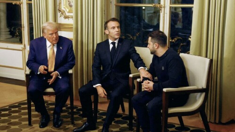 Donald Trump, Emmanuel Macron, Volodimir Zelenski