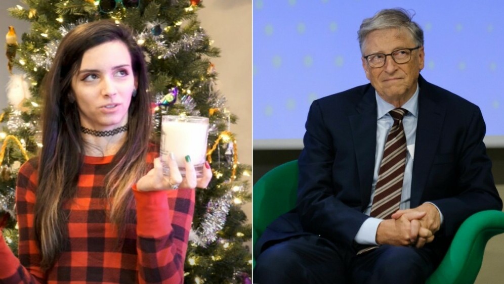 Youtuberica kramerky ispred božićnog drvca i multimilijarder Bill Gates