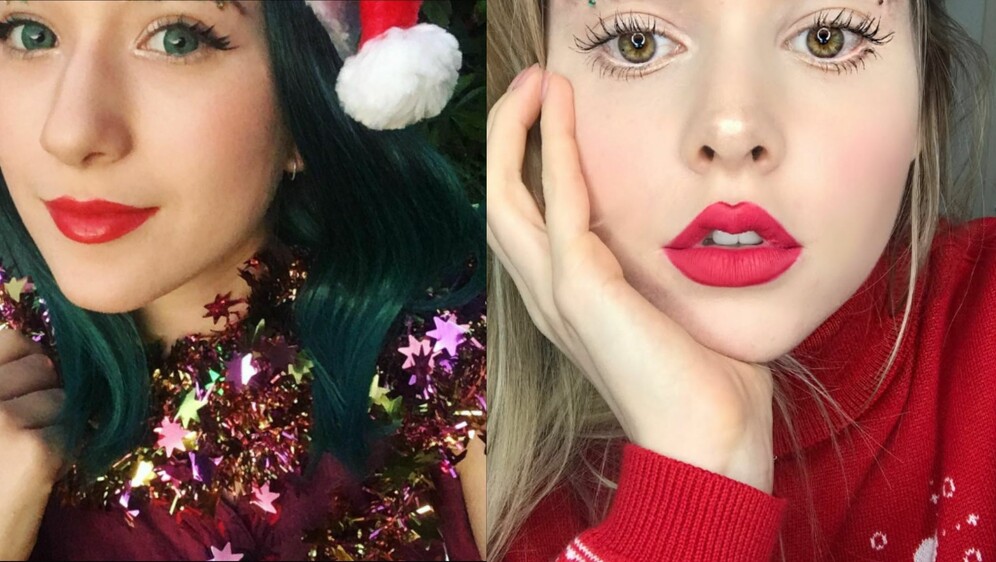 Djevojke s neobičnim božićnim obrvama